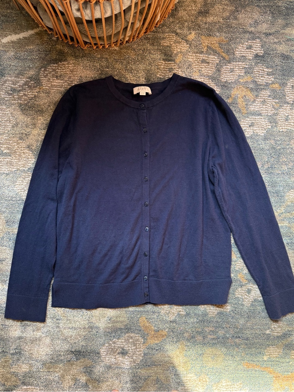 Classic Navy LOFT Cardigan Sweater XL